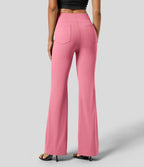 Pantalon tailleur légèrement évasé taille haute avec poches arrière Halara Flex™