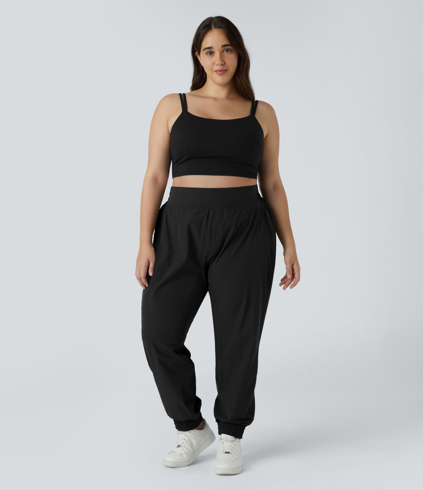 Jogging de Randonnée Grande Taille Taille Haute avec Ceinture Élastique