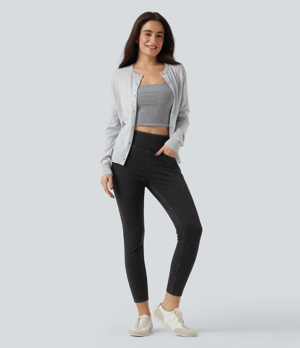Legging 7/8 denim Halara Flex™ SoCinched gainant effet push-up taille haute avec poches