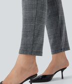 Pantalon tailleur skinny Halara Flex™ grande taille taille haute pied-de-poule à carreaux avec poches