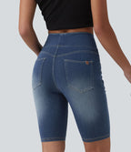 Halara Flex™ Short en denim taille haute ventre plat 22,8 cm avec poches