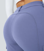 Pantalon cargo ajusté uni taille haute DayStretch avec poches zippées