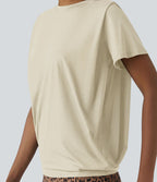 Haut de sport col rond manches courtes effet frais InstantCool avec fronces, protection solaire UPF50+