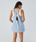 Breezeful™ Robe Sport Randonnée Mini Séchage Rapide 2 Pièces Dos Nu Poches Multiples Cordon de Serrage