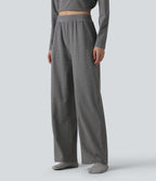 Pantalon de détente large rayé taille haute