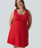 Robe de tennis 2-en-1 Halara UltraSculpt™ grande taille avec soutien-gorge intégré push-up et poches - Édition Easy Peasy