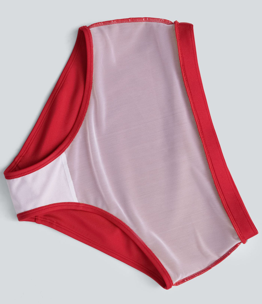 Bas de maillot de bain bikini taille haute gainant avec brillance