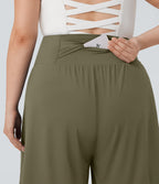 Bermuda de yoga grande taille SoftlyZero™ Airy taille haute effet frais InstantCool avec poches