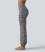 SoftlyZero™ Jogging ballon de danse taille haute imprimé léopard, avec poches – Protection UPF 40+