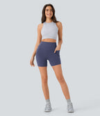 Short cycliste 12,5 cm d'entraînement gainant galbant taille haute avec effet scrunch et poches Halara UltraSculpt™