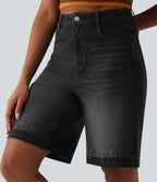 Halara Flex™ Bermuda casual en jean taille haute avec poches