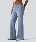 Halara Flex™ Jean droit casual taille basse avec poches