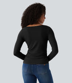 Chemise de travail chauffante Halara HeatCore col bateau manches longues