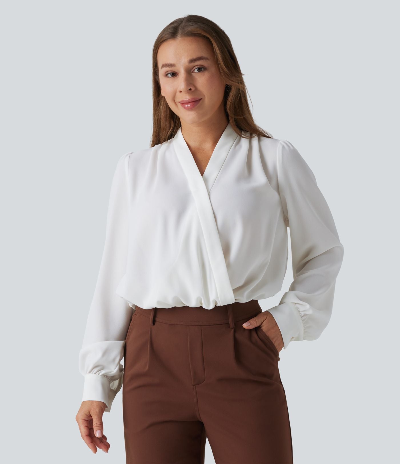 Body manches longues croisé pour le travail