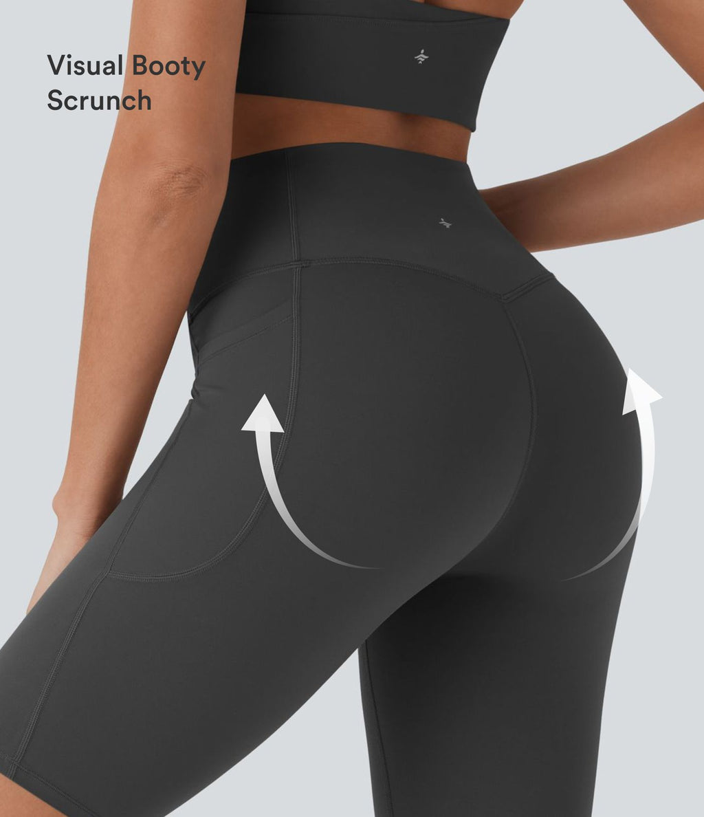 Short cycliste 22,8 cm d'entraînement gainant taille haute avec poches Halara UltraSculpt™