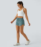 Shorts Running 7,5cm 2 en1 Taille Mi-Haute Cordon de Serrage Empiècement Mesh Contrastant