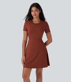 Robe de sport danse mini évasée à découpes D-F