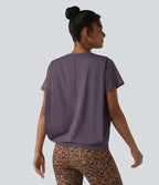 Haut de sport col rond manches courtes effet frais InstantCool avec fronces, protection solaire UPF50+