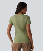 T-shirt casual col V à manches courtes