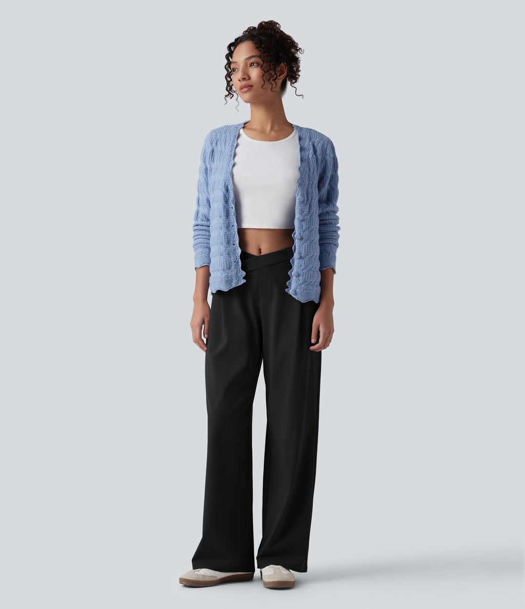 Pantalon tailleur ample asymétrique taille mi-haute Halara Flex™ DayStretch avec poches