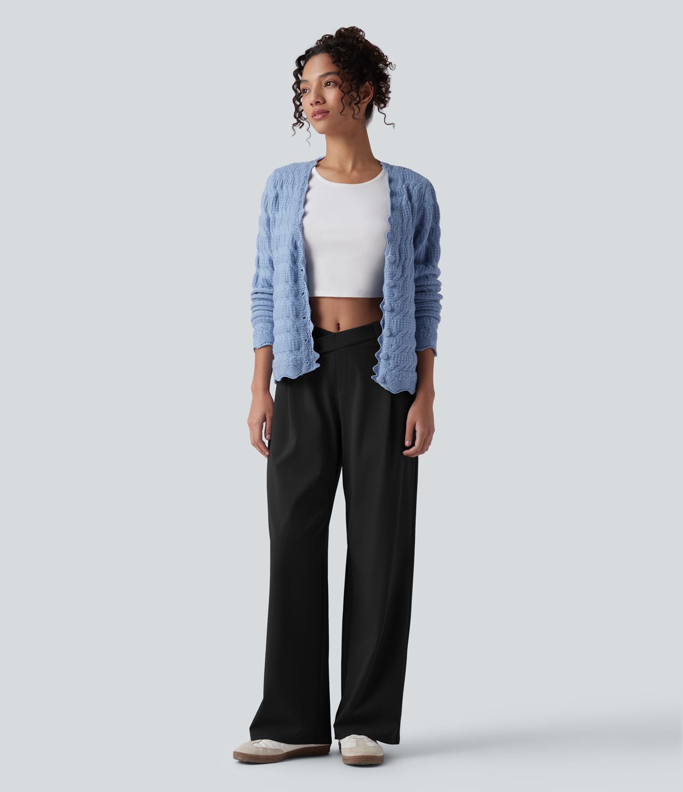 Pantalon tailleur ample asymétrique taille mi-haute Halara Flex™ DayStretch avec poches