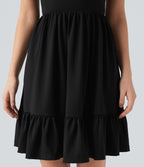 Robe mini col bateau dos échancré avec nœud