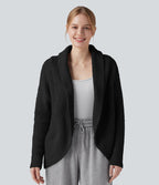 Gilet col châle manches longues raglan