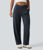 Pantalon tailleur fuselé asymétrique taille moyenne Halara Flex™ DayStretch avec poches