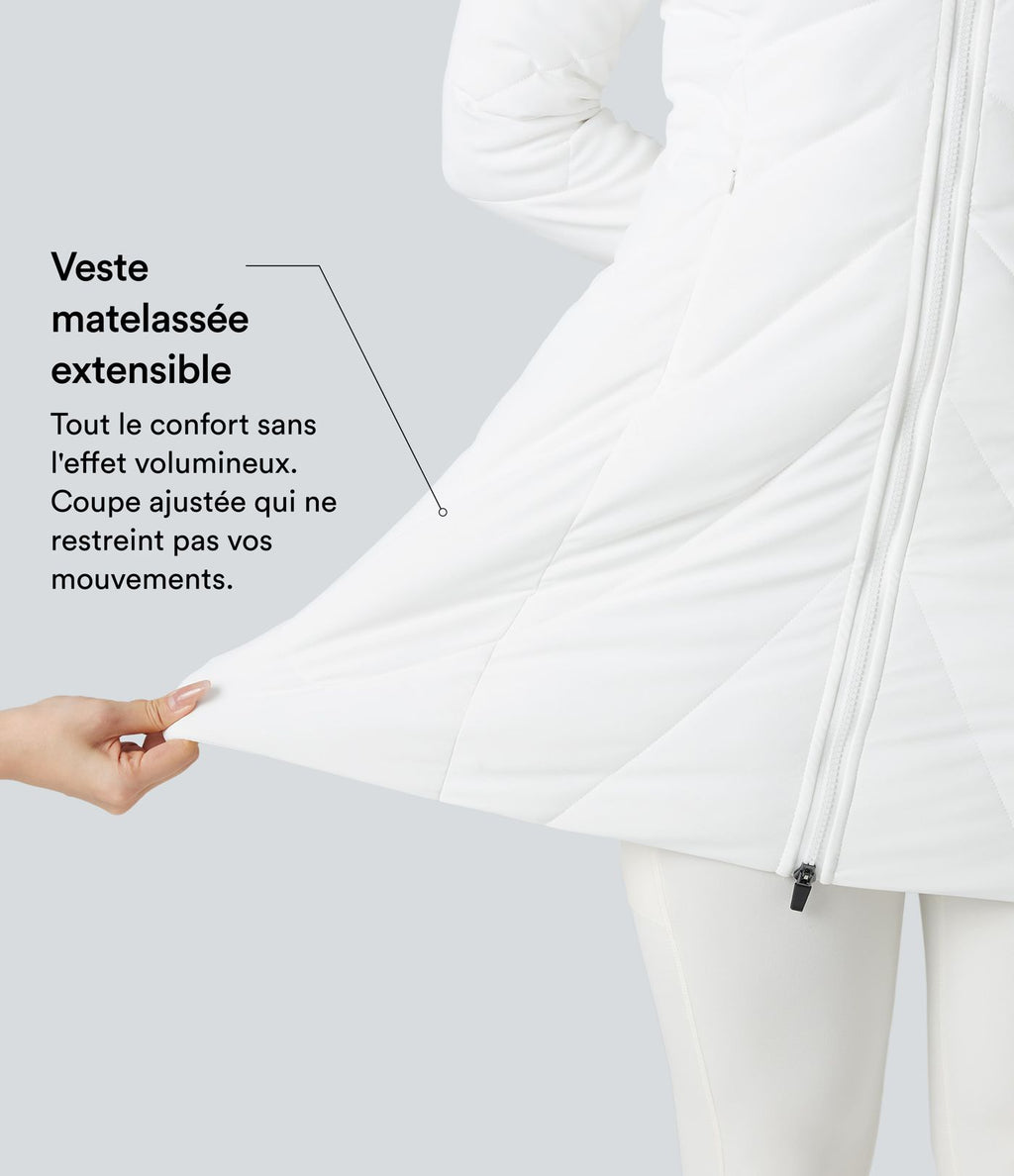 Doudoune PuffFlex col montant double zip avec passants pouces avec poches