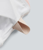 Robe sport 2-en-1 mini bulle sans manches à col carré et soutien-gorge intégré avec poches - Édition Easy Peasy
