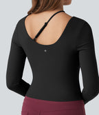 Haut de yoga SoftlyZero™ Plush push-up asymétrique à manches longues