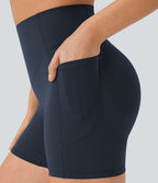 Short cycliste 12,5 cm d'entraînement gainant galbant taille haute avec effet scrunch et poches Halara UltraSculpt™