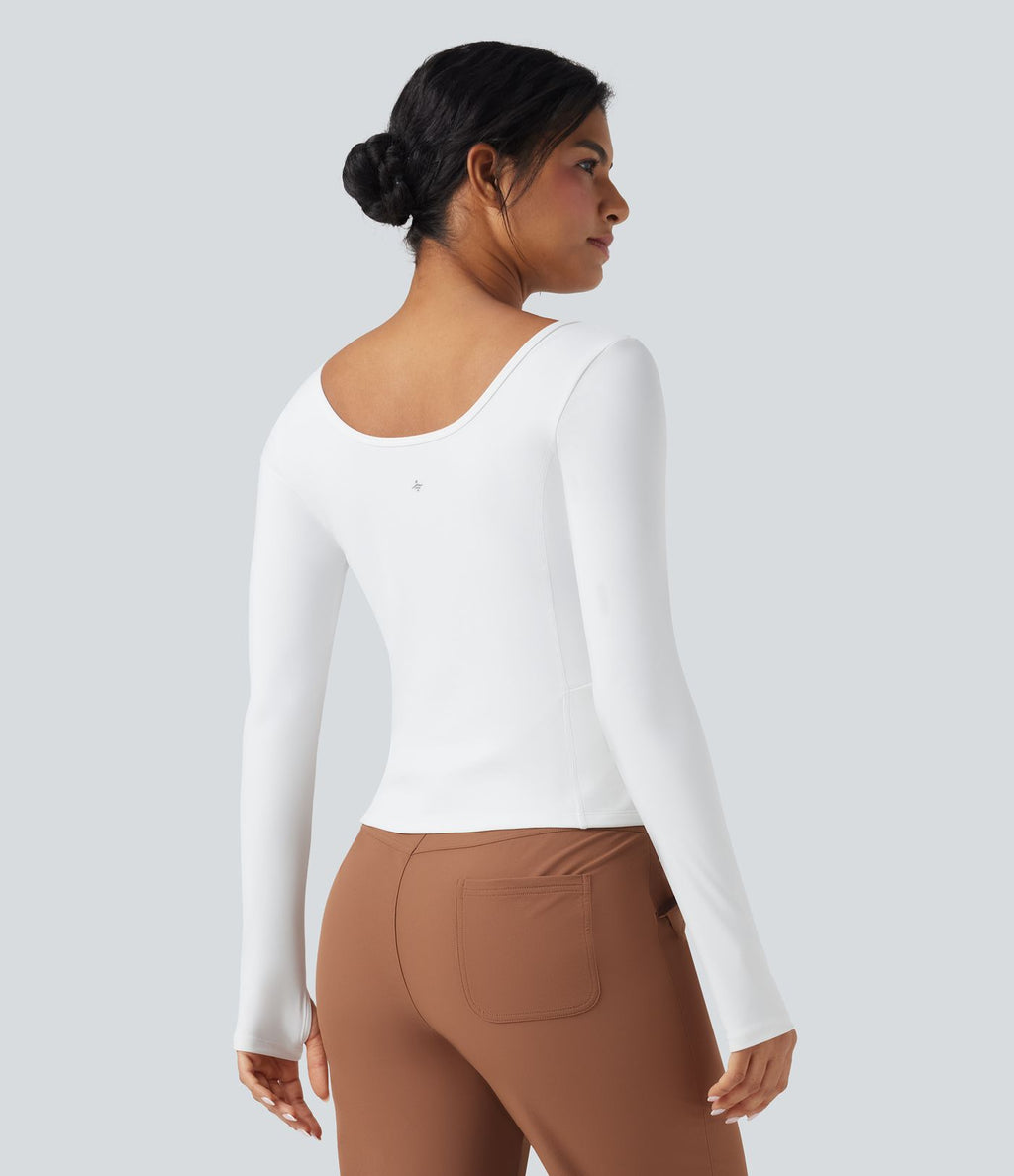 Haut de sport randonnée SoftlyZero™ Plush manches longues à trous pouces avec poches