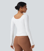 Haut de sport randonnée SoftlyZero™ Plush manches longues à trous pouces avec poches