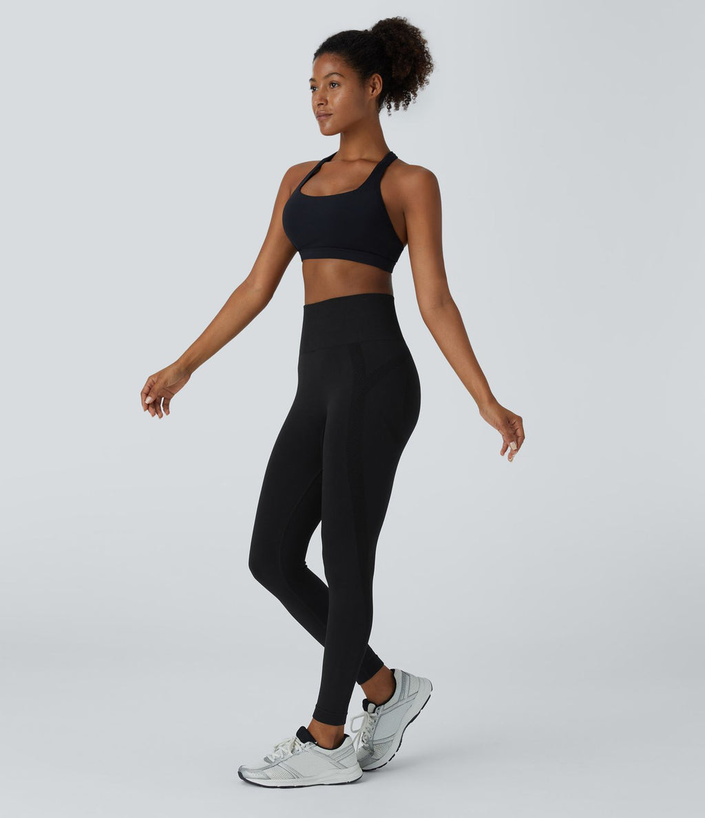 Legging yoga 7/8 taille haute froncé sans couture OneForm Seamless Flow