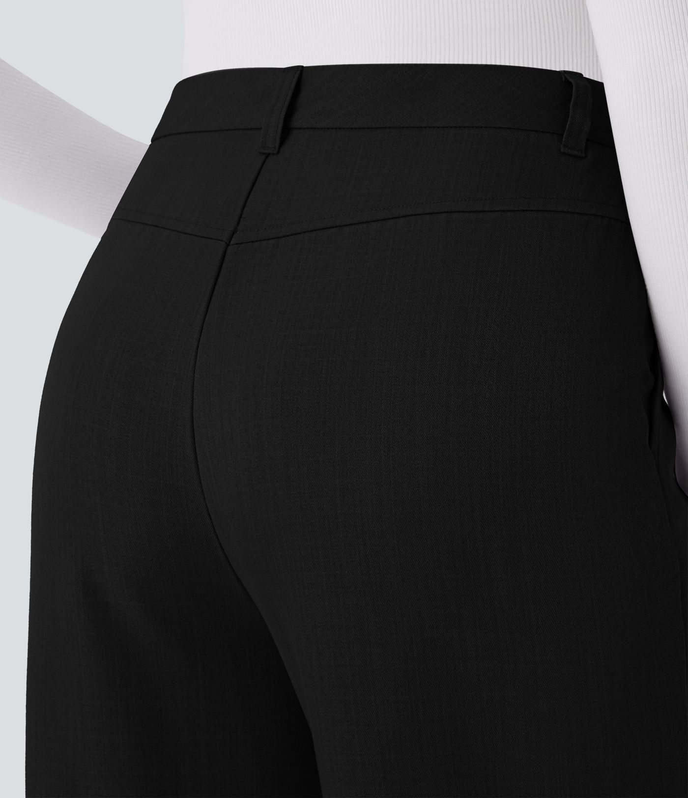 Pantalon tailleur droit à taille haute avec poches latérales