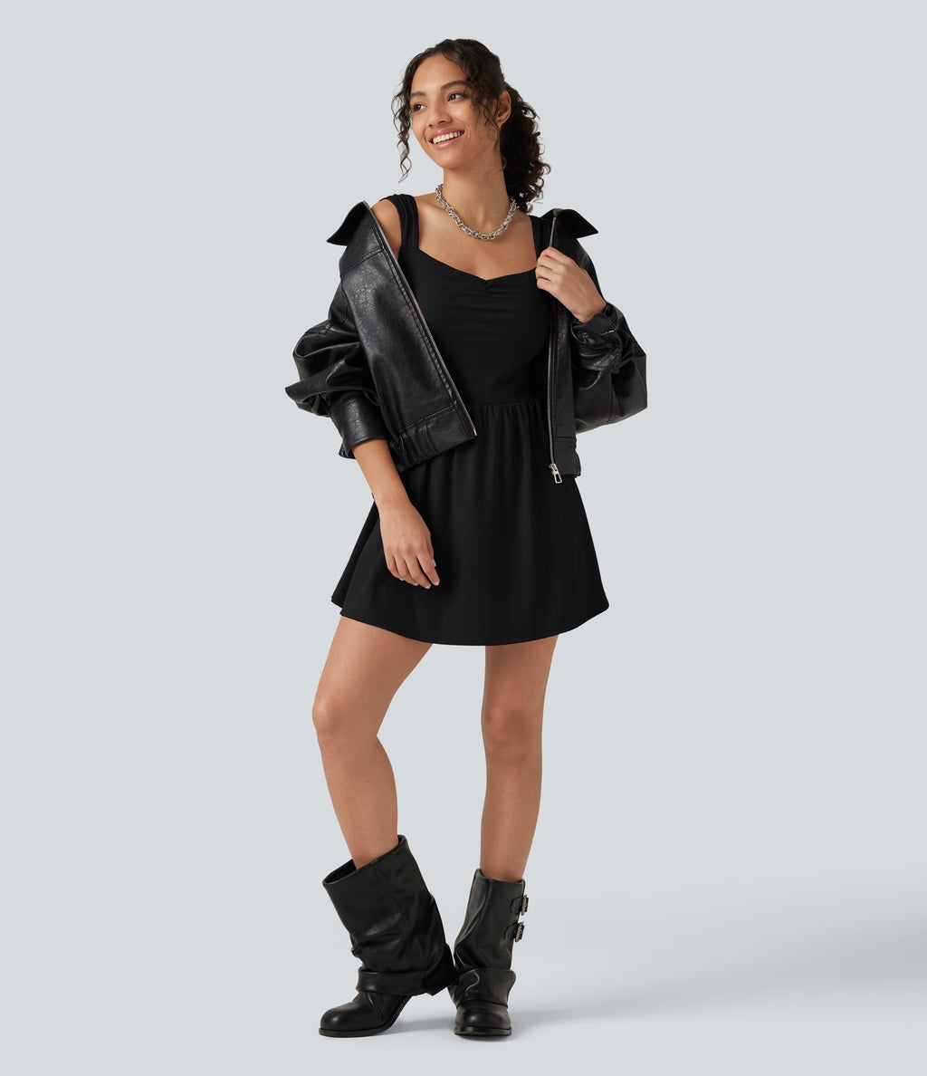 Robe-short mini SoftlyZero™ Plush à encolure cœur avec coussinets amovibles, poches et bonnets B à E, accès facile Easy Peasy