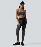 Halara UltraSculpt™ Brassière de sport yoga maintien léger imprimé carreaux