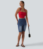 Halara Flex™ Short en denim taille haute ventre plat 22,8 cm avec poches