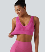 Brassière de sport OneForm Seamless Flow sans couture à col V, maintien léger, pour le yoga