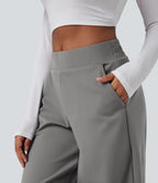 Pantalon 7/8 jambes tonneau taille moyenne DayStretch avec poches