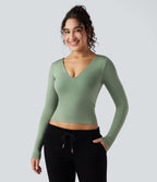 Haut de sport yoga col V à manches longues sans couture OneForm Seamless Flow