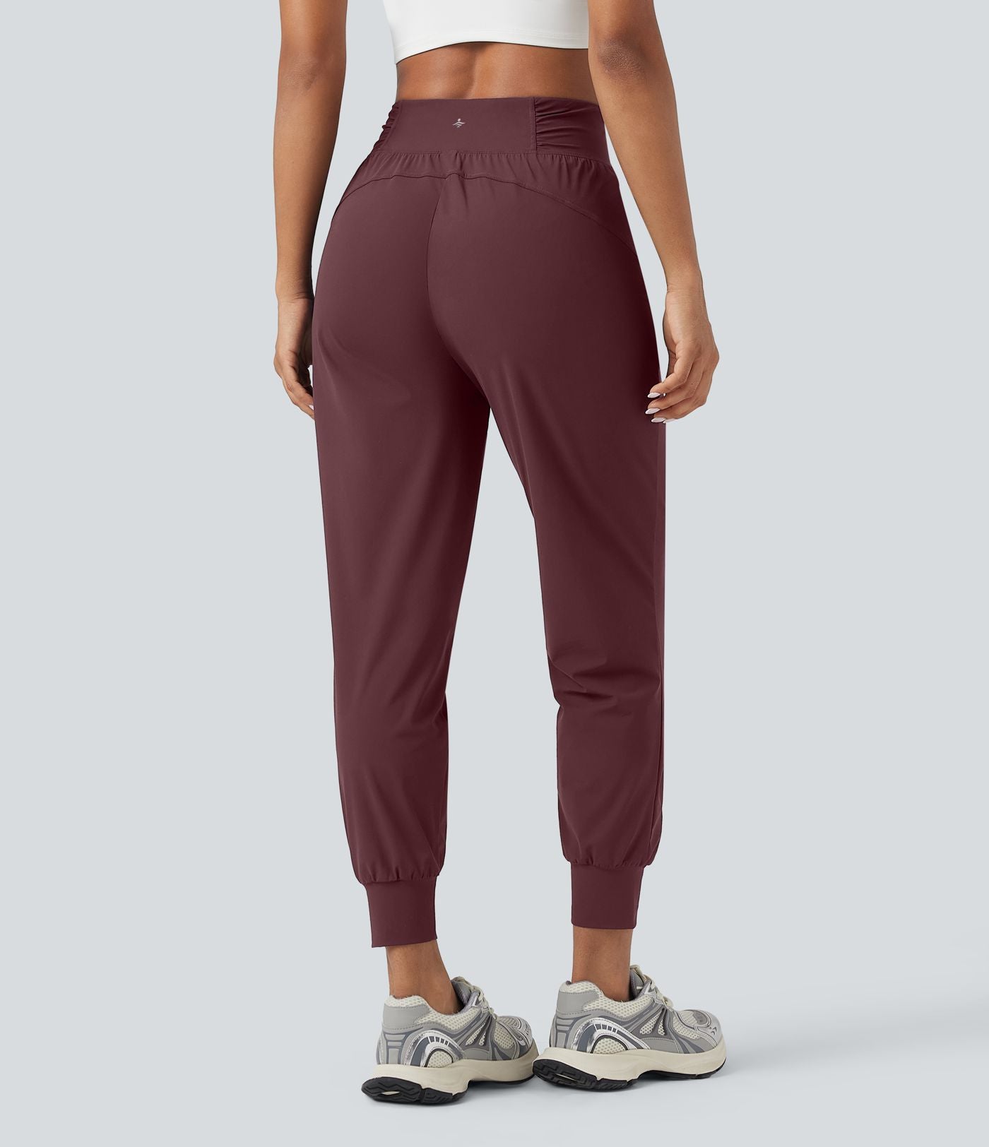 Jogging de danse fuselé froncé séchage rapide effet frais InstantCool taille haute avec cordon de serrage et poches, protection solaire UPF40+