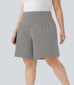 Bermuda de yoga grande taille SoftlyZero™ Airy taille haute effet frais InstantCool avec poches