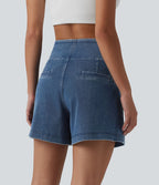 Short en jean ample Halara Flex™ taille haute décontracté avec poches