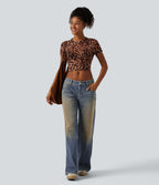 Jean large Halara Flex™ taille basse délavé avec poches