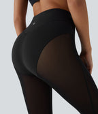 Legging de danse 7/8 taille haute 2-en-1 avec empiècements en résille
