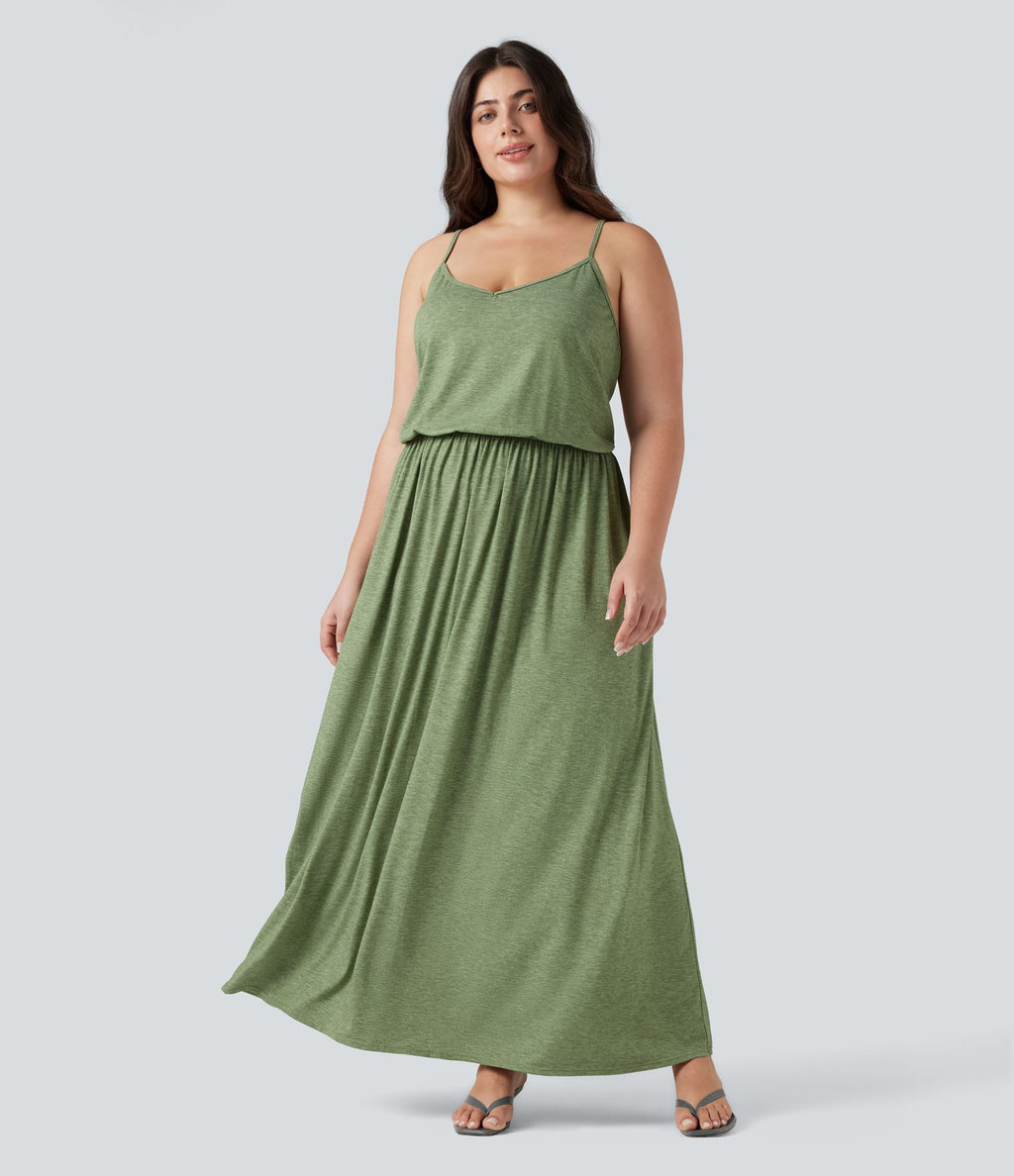 Robe longue fluide grande taille avec poches