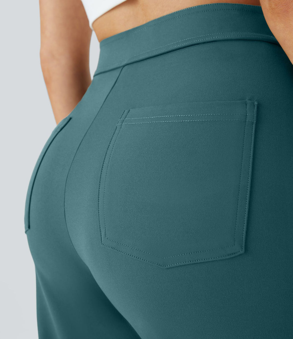 Pantalon taille haute coupe droite DayStretch avec poches