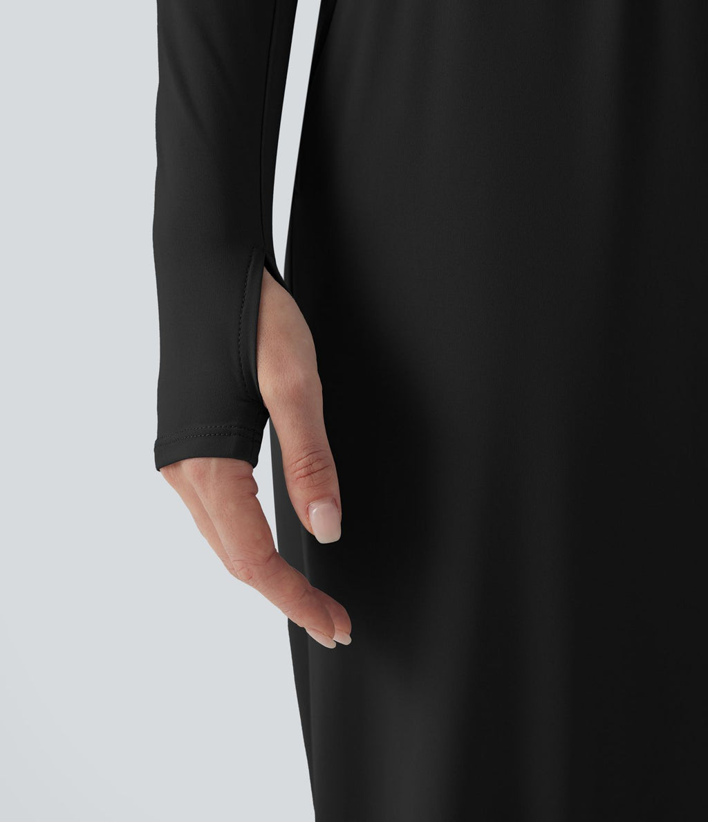 Combinaison workout SoftlyZero™ Airy manches longues trous pouces Cool Touch avec poches - Édition Easy Peasy